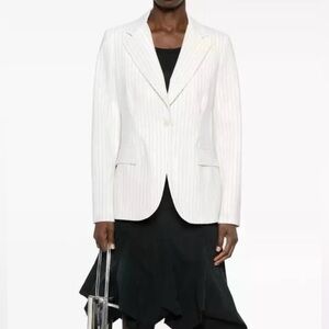 Theory White Pinstripe Blazer